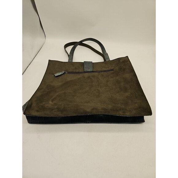 Murval Paris handbag Green Suede Large Outside Zip - Picture 6 of 8